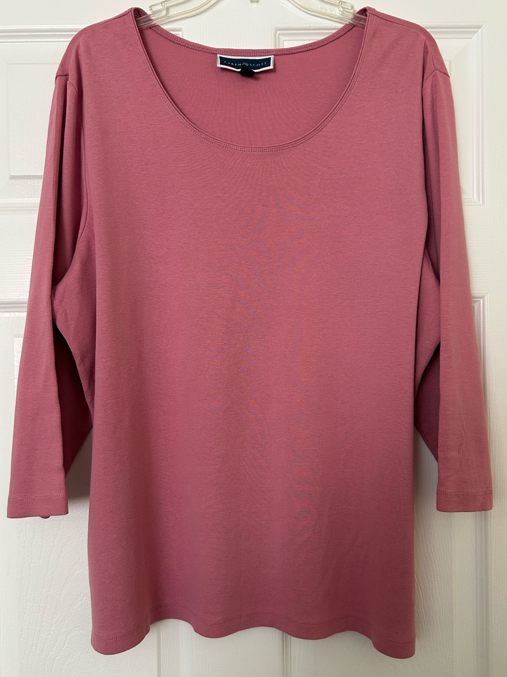Karen Scott Rose-Mauve Scoop Neck Womens Top Size XXL
